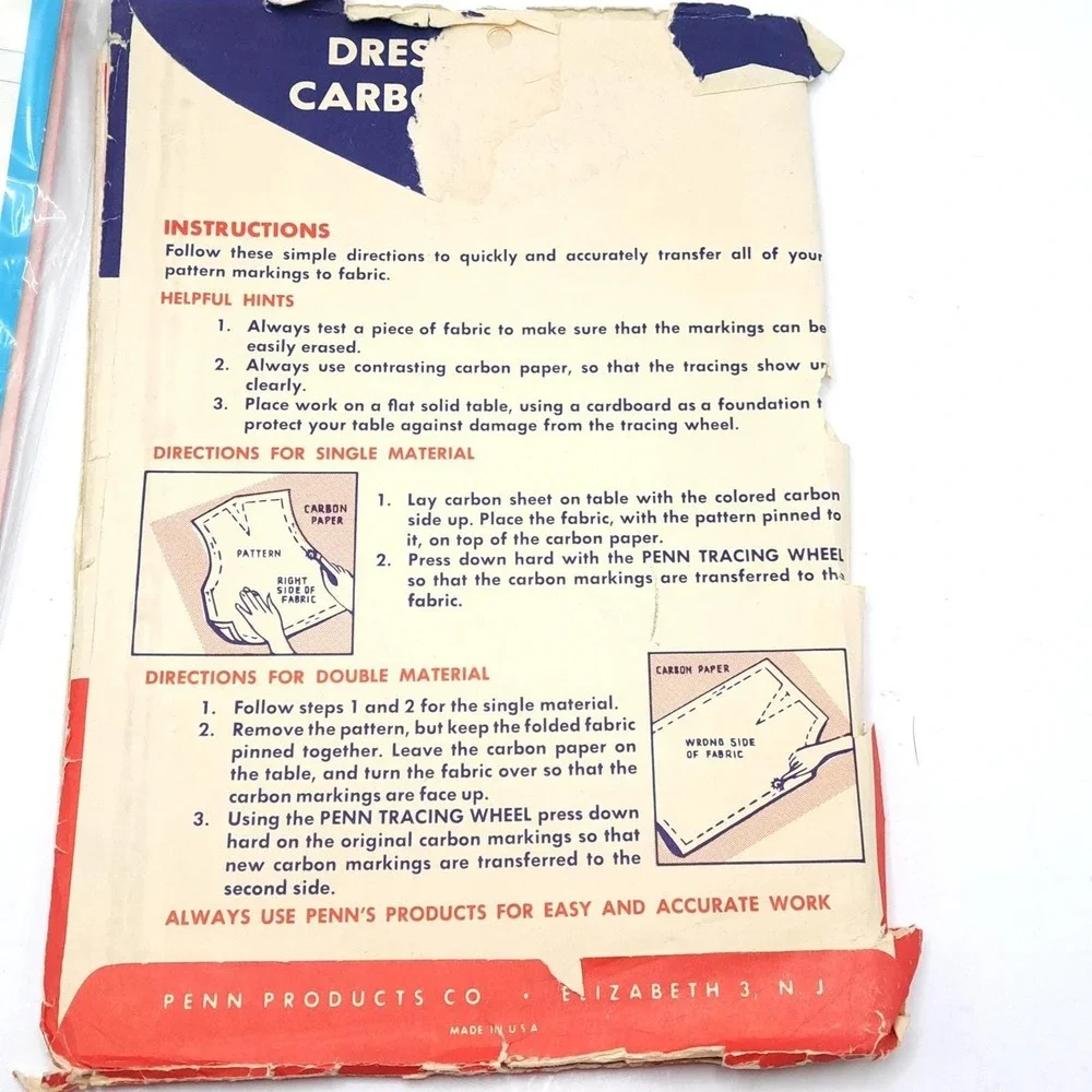 Vintage Traum Penn Dritz Sewing Notions Lot OS Multicolor Tracing Paper Bonding